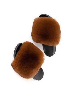 Funky Monkey Fluffy Slippers Slide-On Faux Fur Size 11 NWT